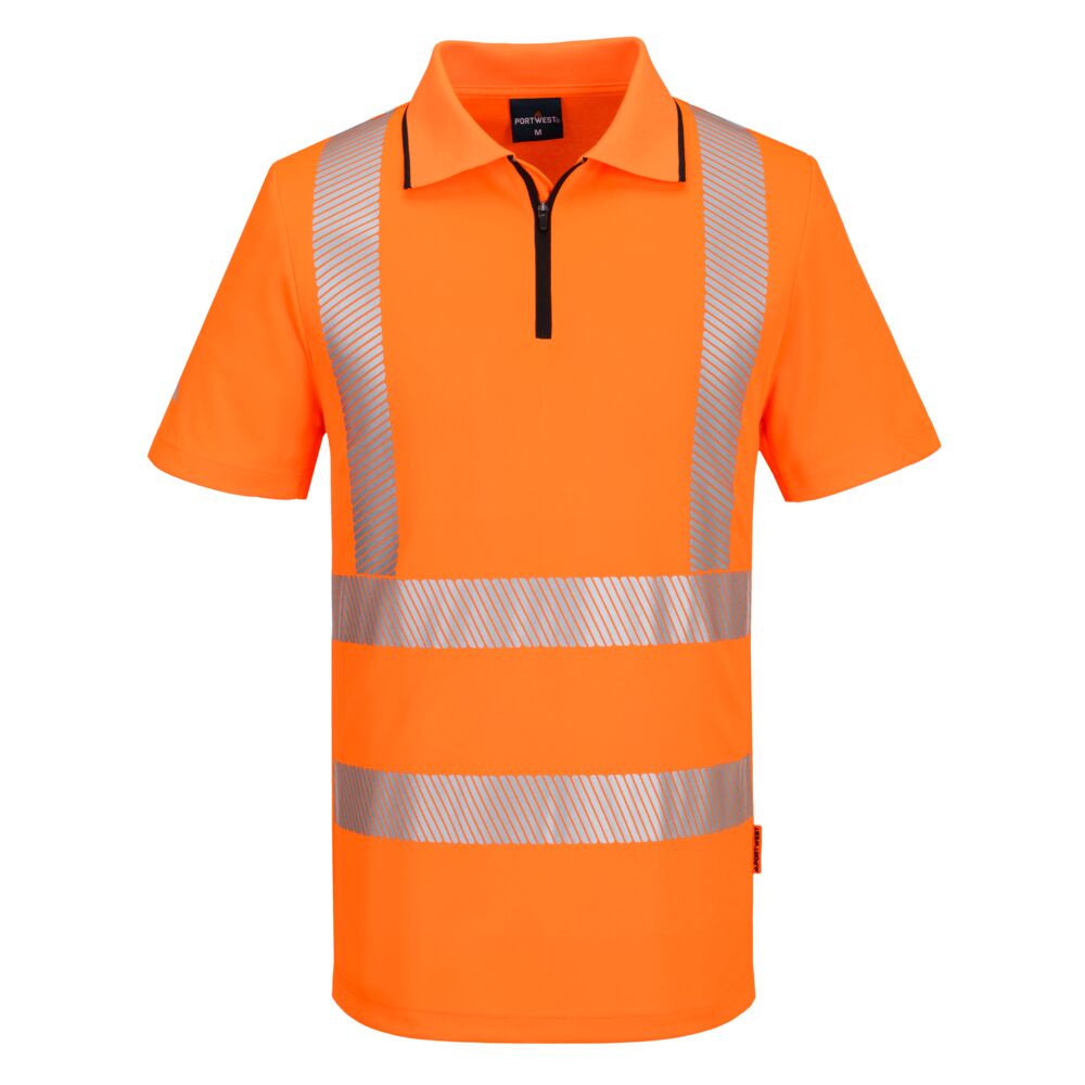 KX3 Sport Hi-Vis Zip Polo Shirt S/S – Arancione