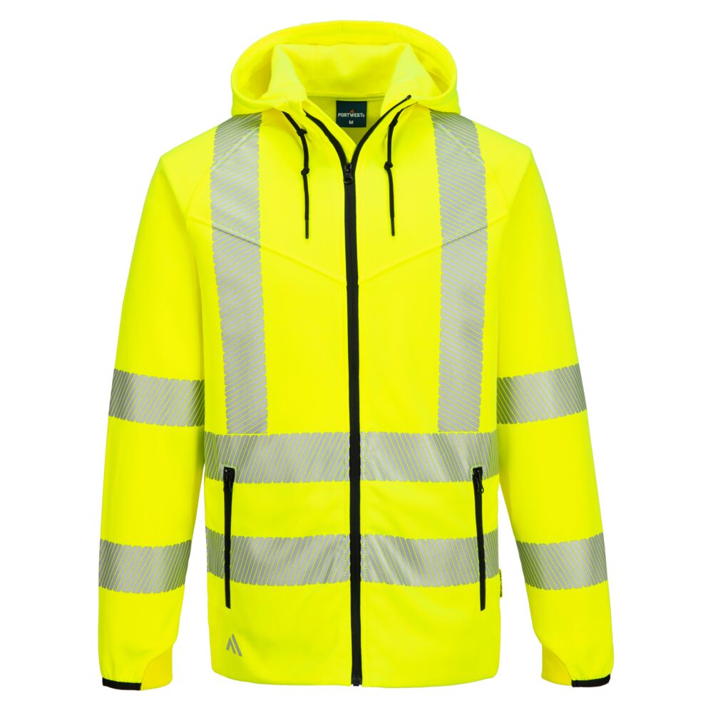 Felpa con cappuccio e zip alta visibilità KX3 Sport classe 2/3 – Giallo