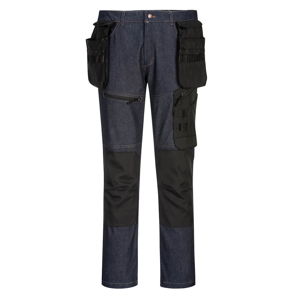 Pantaloni in denim KX3 con tasche holster staccabili – Denim indaco/nero