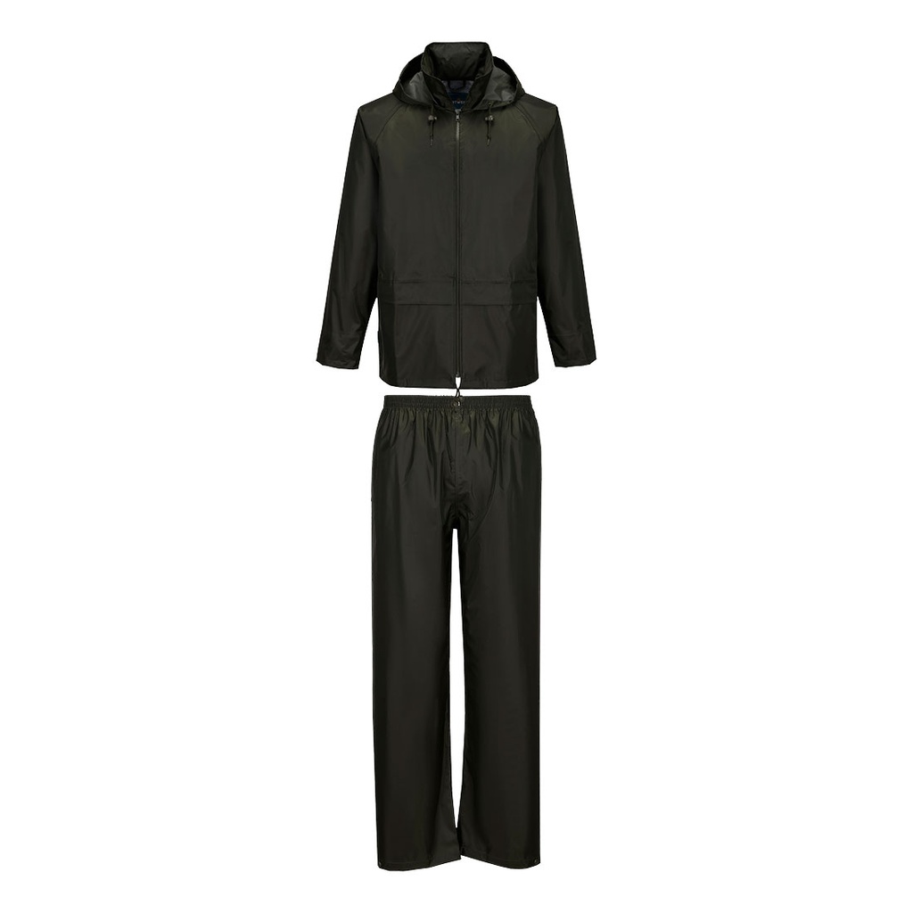 Completo antipioggia Essentials giacca e pantaloni – Verde notte