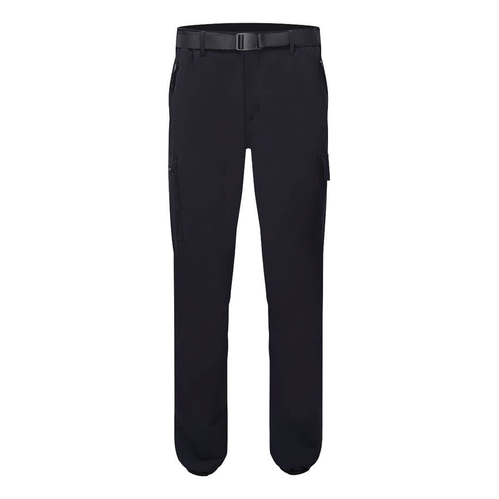 Pantaloni elasticizzati leggeri con fondo a polsino – Nero