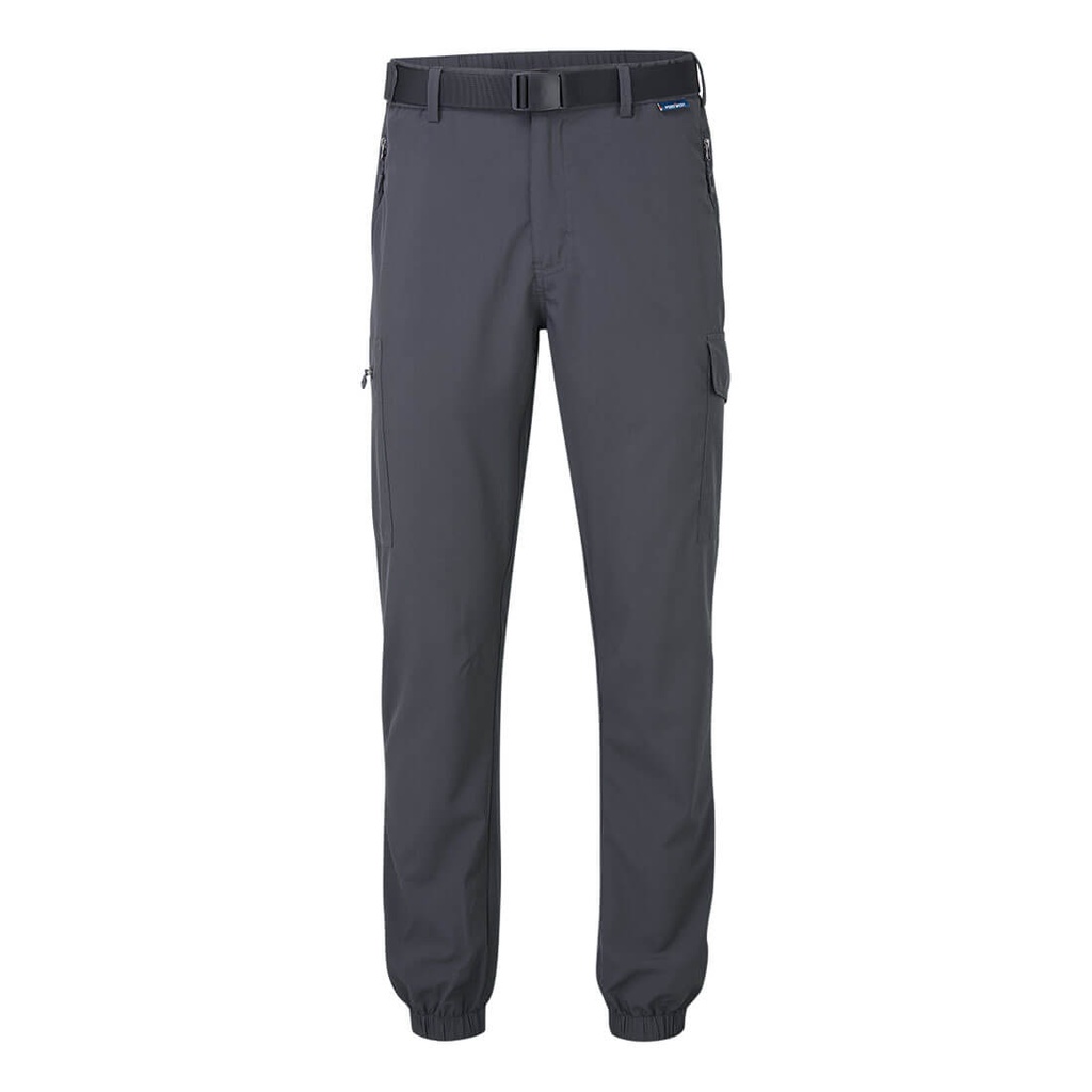 Pantaloni elasticizzati leggeri con fondo a polsino – Grigio metallo