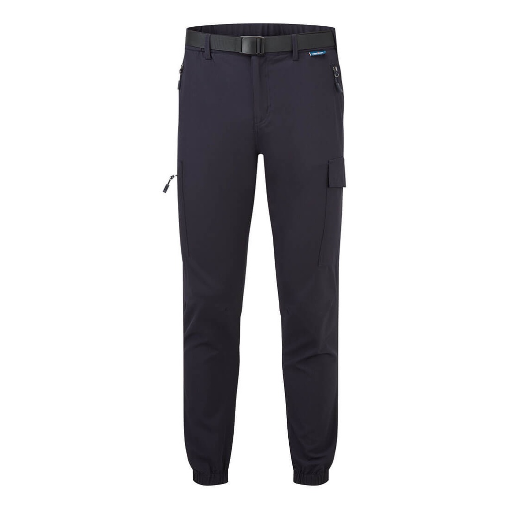 Pantaloni elasticizzati leggeri con fondo a polsino – Blu navy