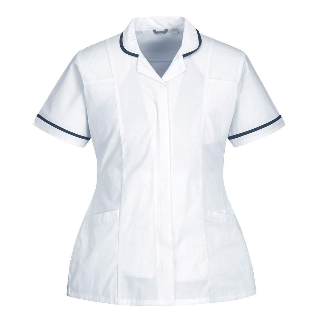 Casacca elasticizzata da donna con zip – Bianco