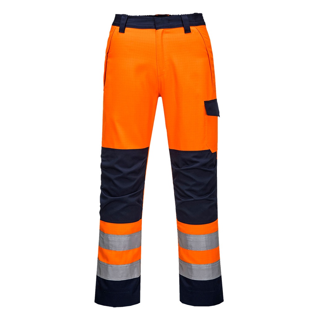 Pantaloni ignifughi multinorma alta visibilità arancione Modaflame classe 2 – Arancione/blu navy