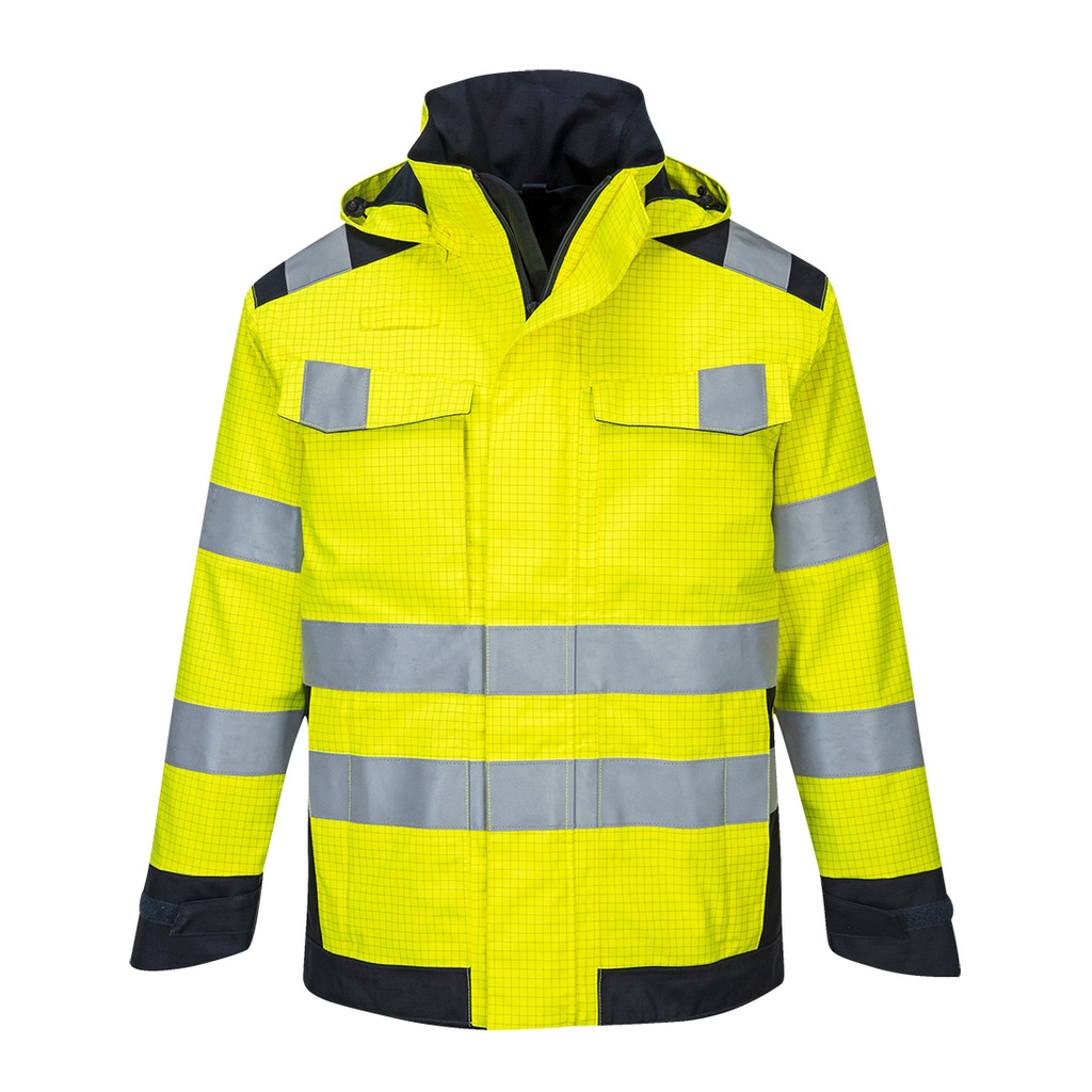 Giacca Modaflame impermeabile multi norma Arco elettrico – Giallo/blu navy