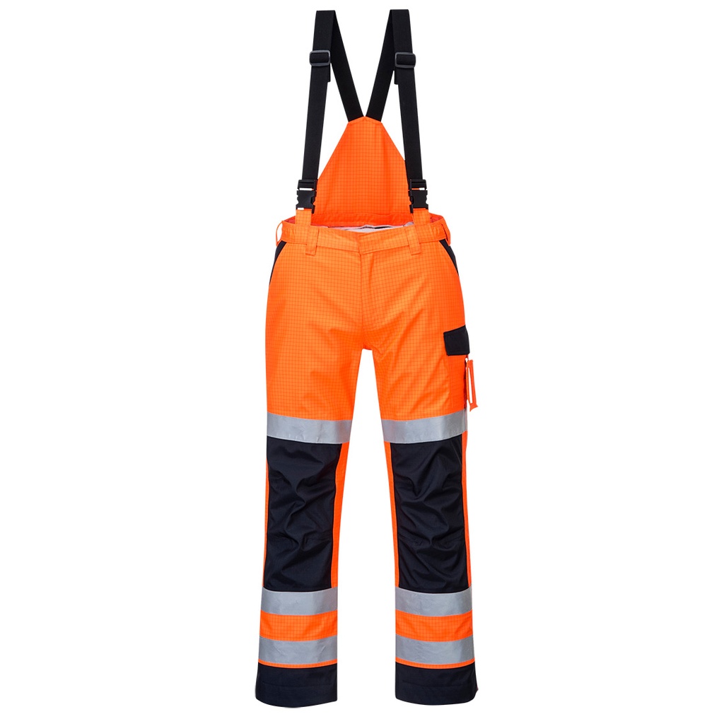 Pantaloni ignifughi multinorma alta visibilità Modaflame Rain+ classe 2 – Arancione/blu navy