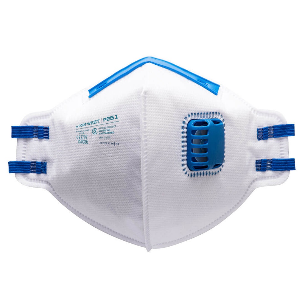 Mascherina FFP2 pieghevole con valvola (Pk20) – Bianco