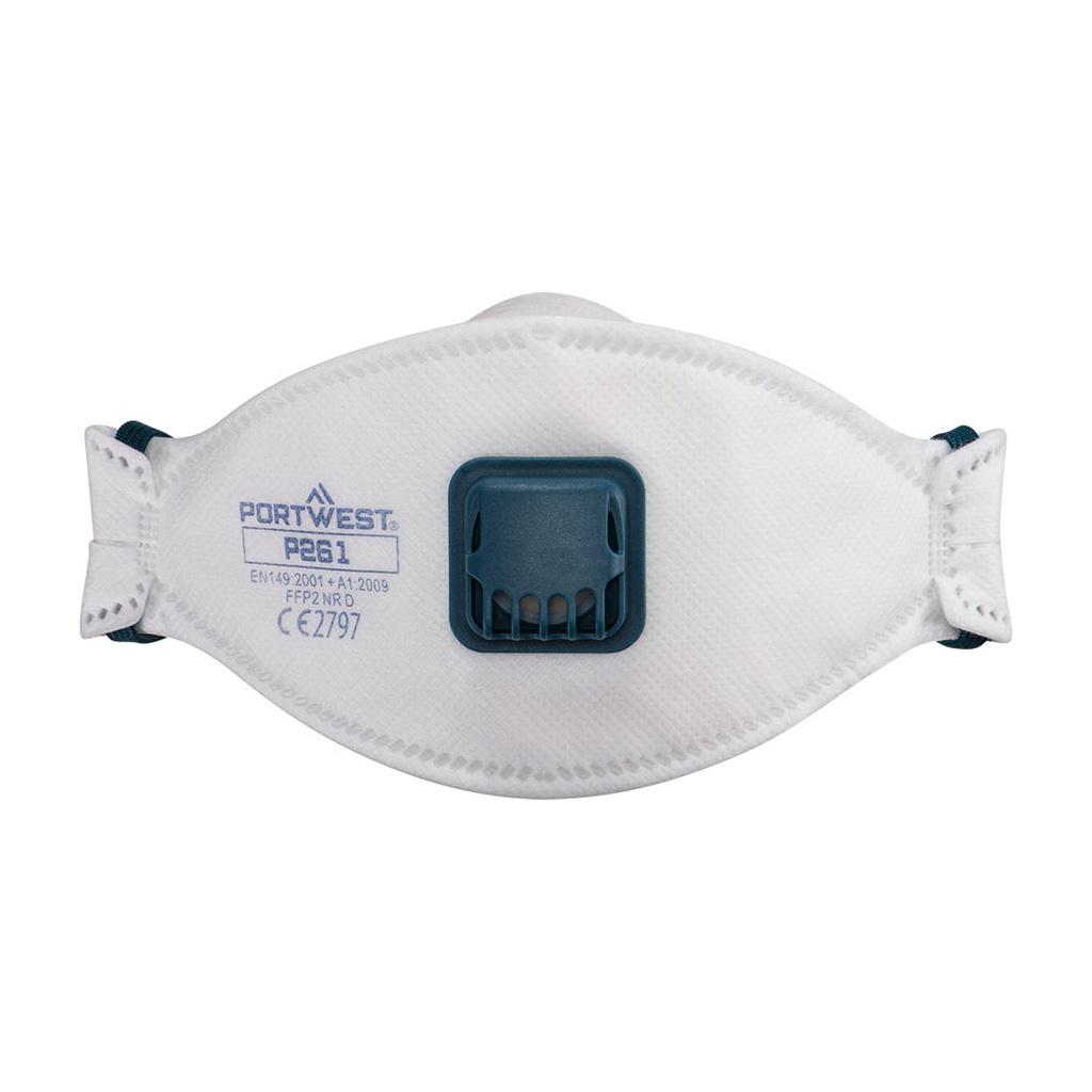 Mascherina FFP2 con valvola Dolomite a tre pannelli (conf. 10 pz) – Bianco