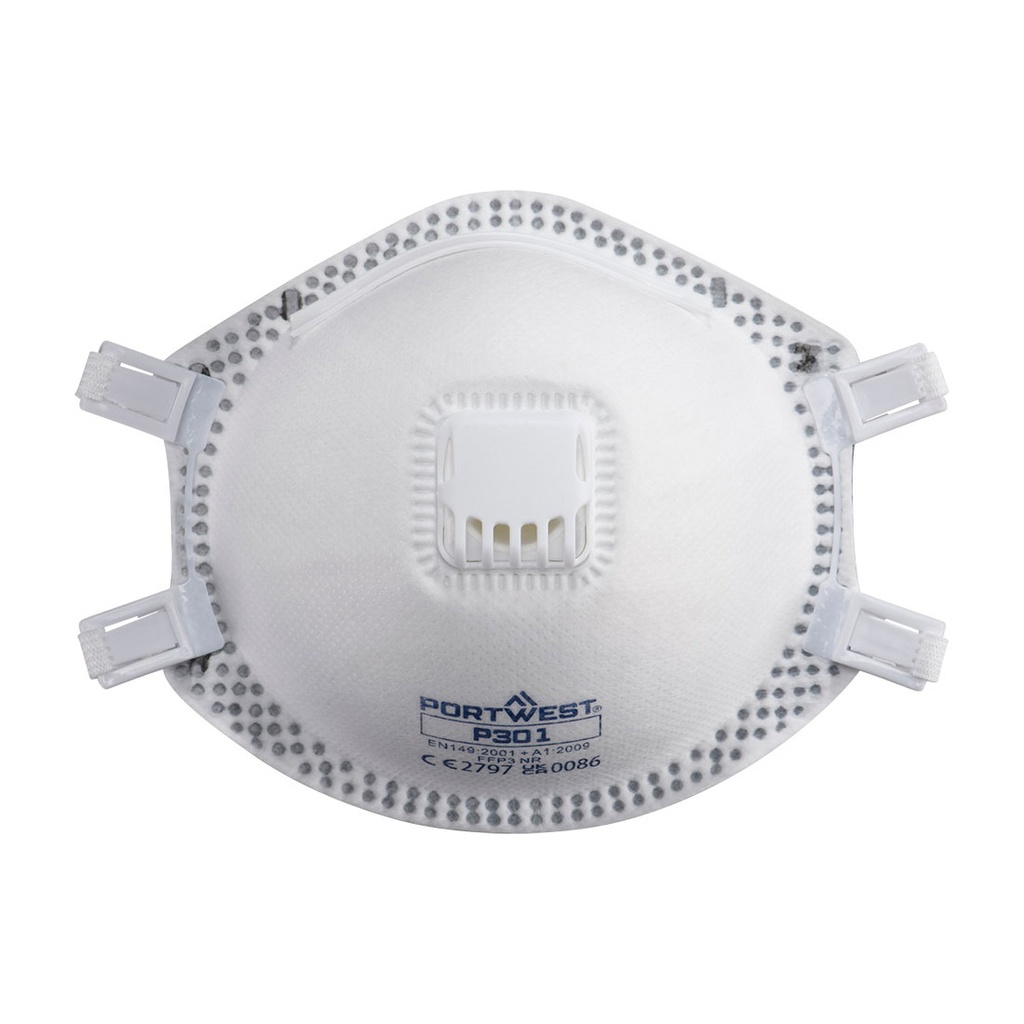 Mascherina FFP3 con valvola (conf. 10 pz) – Bianco