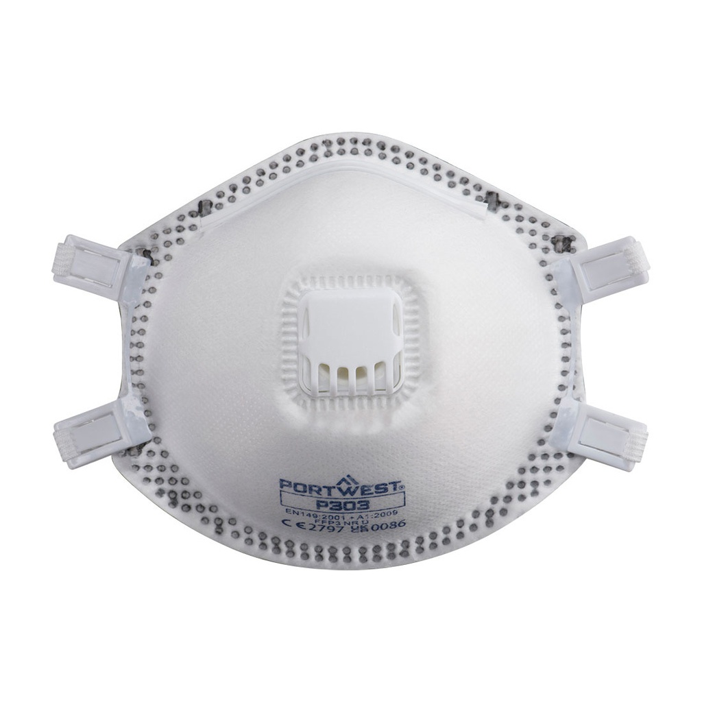Mascherina FFP3 Dolomite con valvola (Pk10) – Bianco