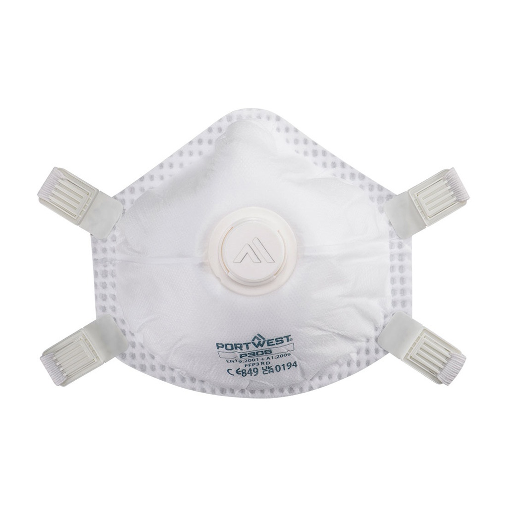 Mascherina FFP3 riutilizzabile con valvola Ultimate (conf. 5 pz) – Bianco