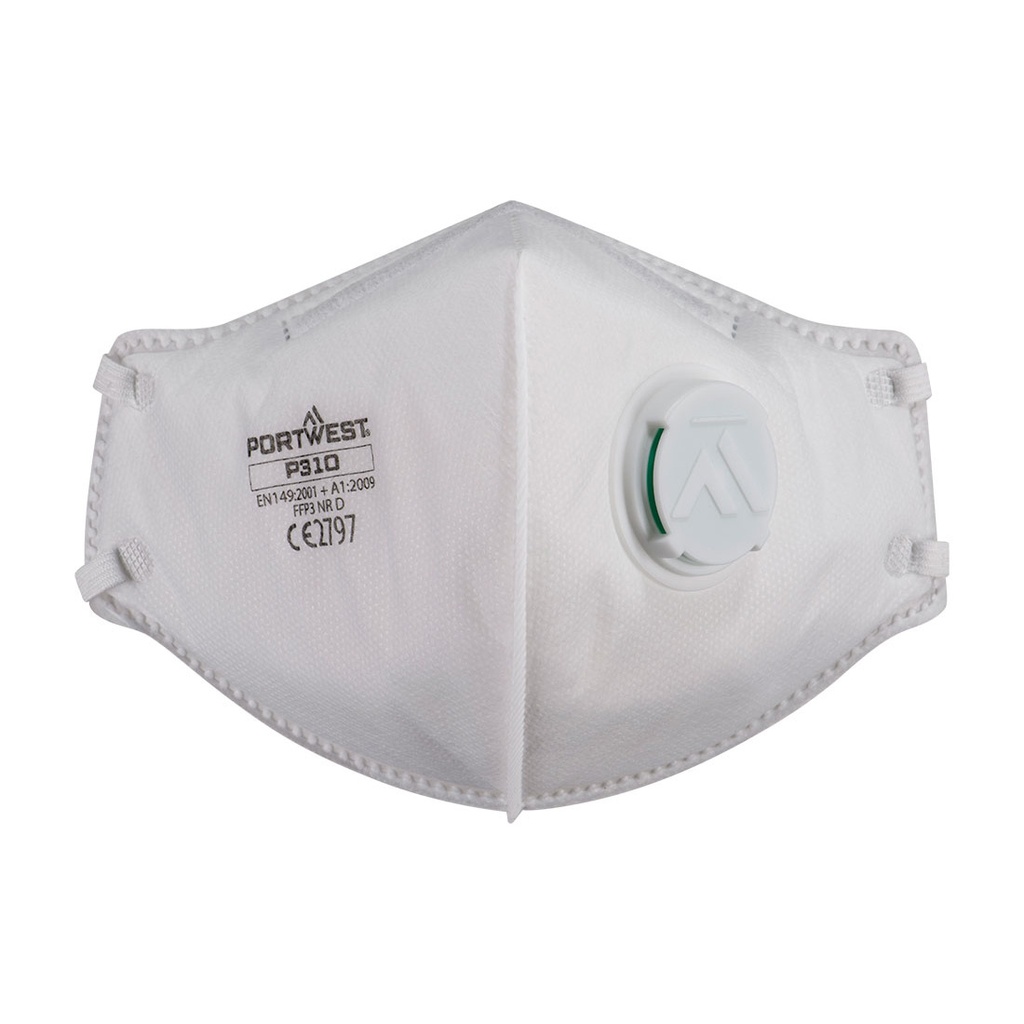 Mascherina FFP3 con valvola Dolomite pieghevole (conf. 3 pz) – Bianco