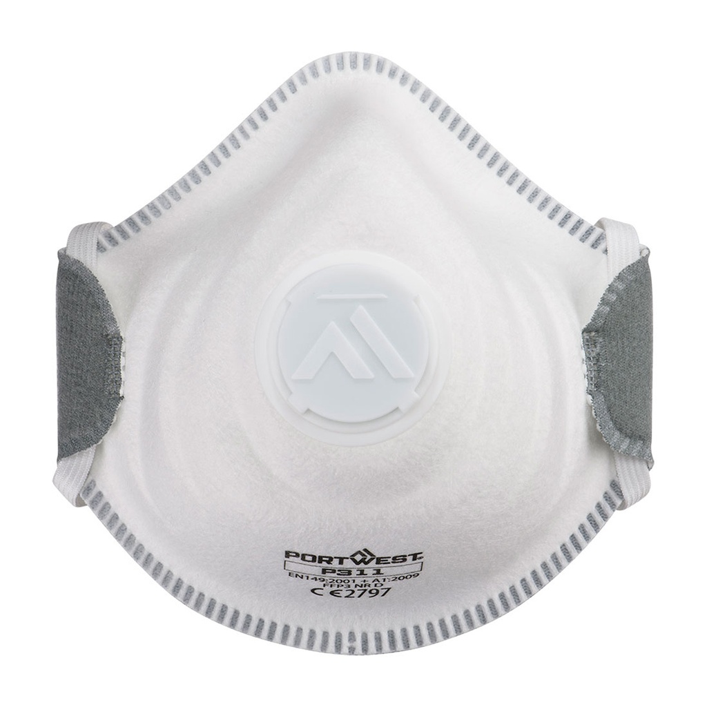 Mascherina FFP3 preformata con valvola (conf. 10 pz) – Bianco