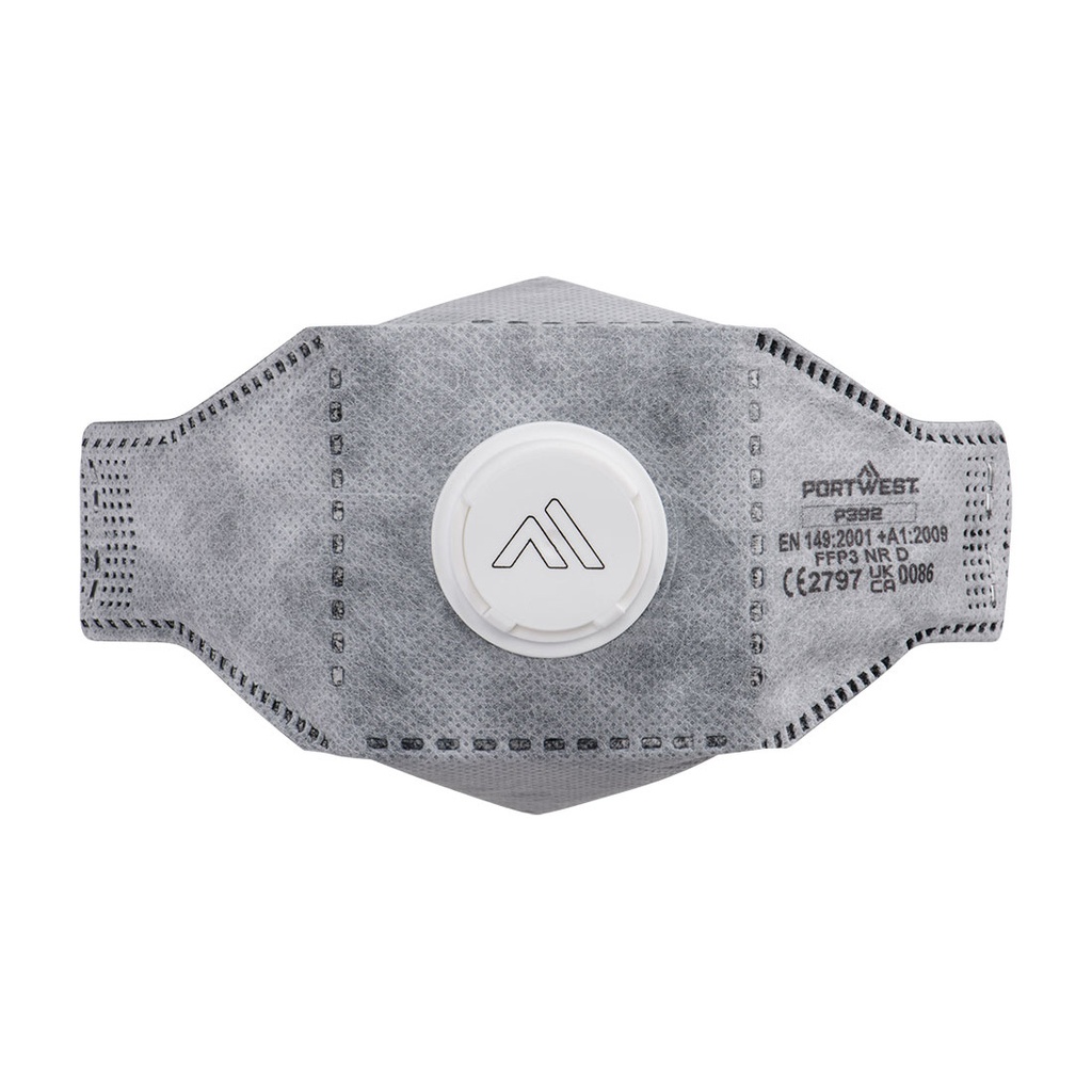 Mascherina FFP3 con valvola ai carboni attivi Eagle pieghevole (conf. 10 pz) – Bianco