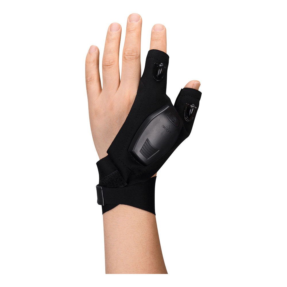 Guanti con luce LED ricaricabile (1 paio) – Nero