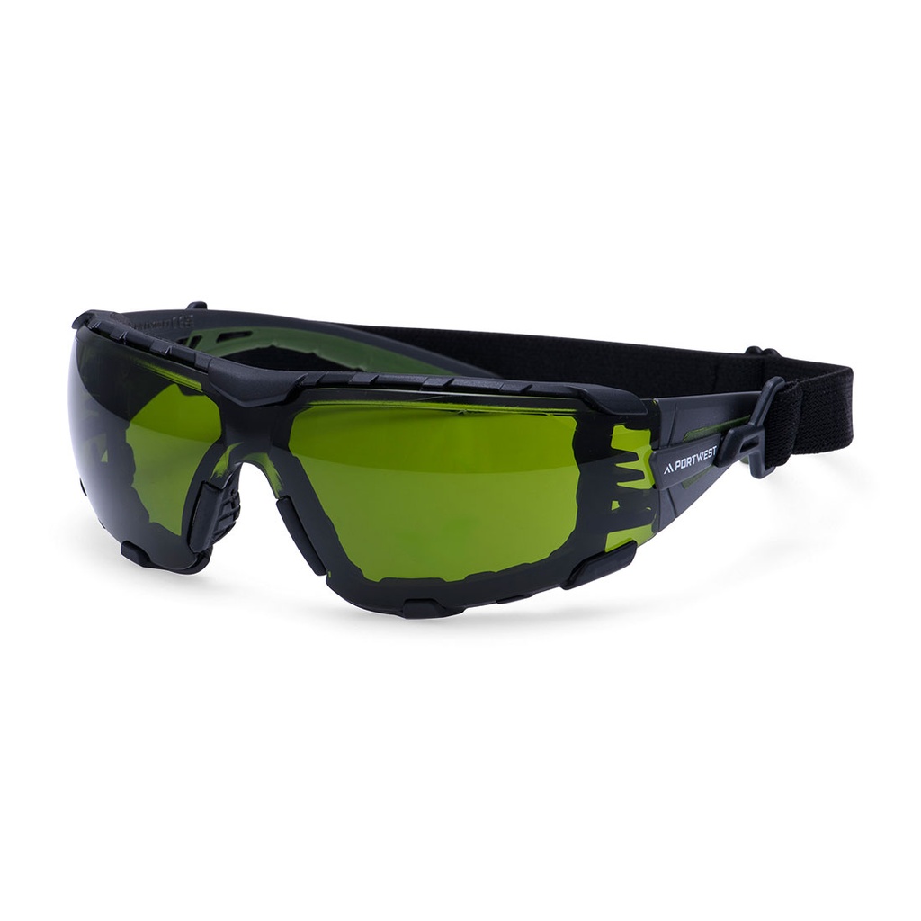 Occhiali di sicurezza Tech Look Pro KN con guarnizione e fascia elastica – Verde