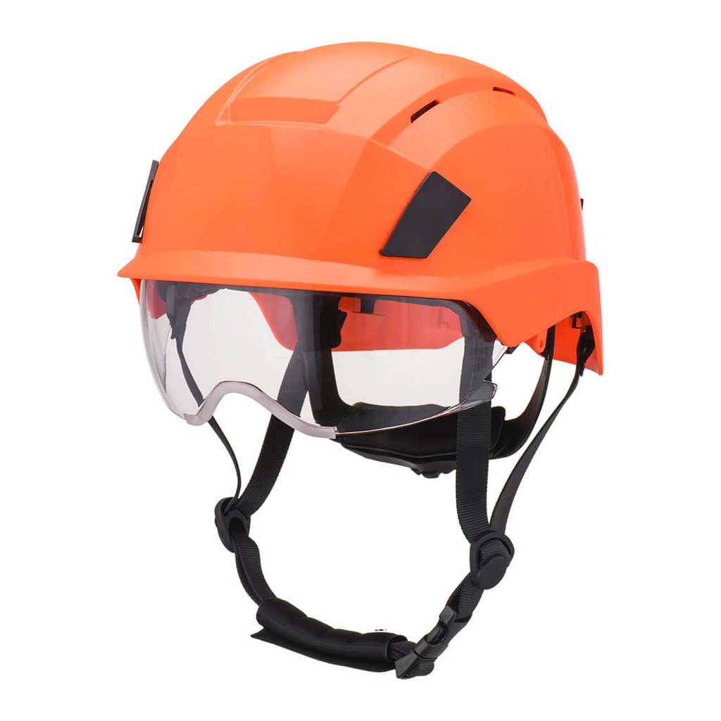Elmetto di protezione tipo 2 con visiera integrata – Arancione acceso