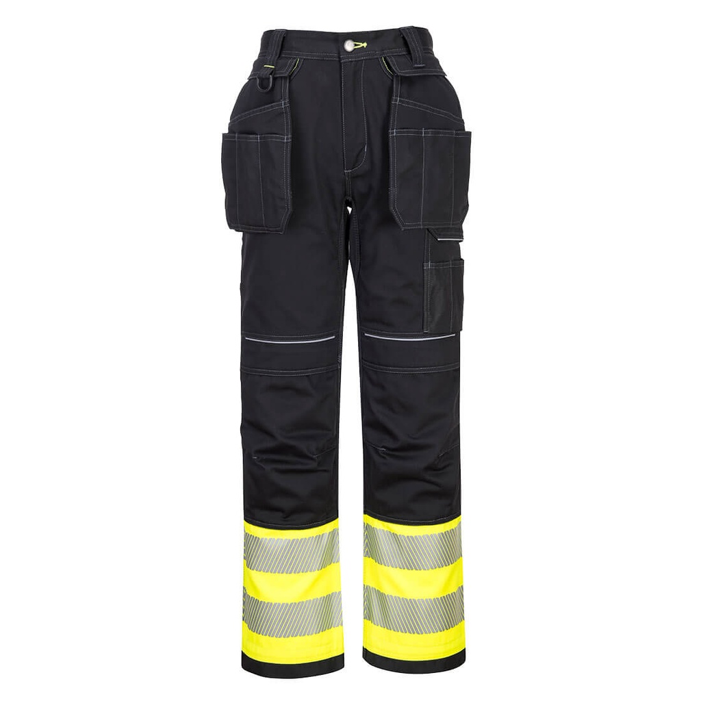 Pantaloni alta visibilità PW3 con tasche holster classe 1 – Giallo/nero