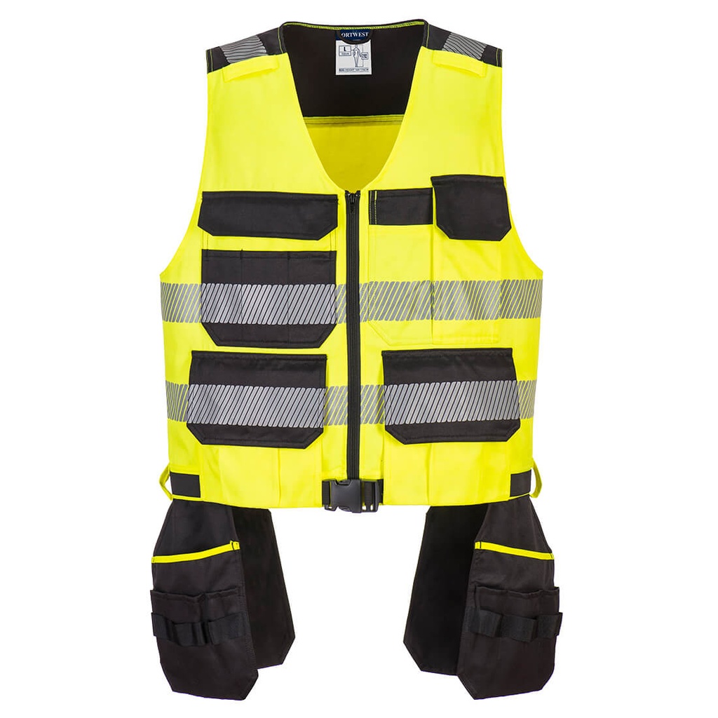 Gilet porta attrezzi alta visibilità PW3 classe 1 – Giallo/nero
