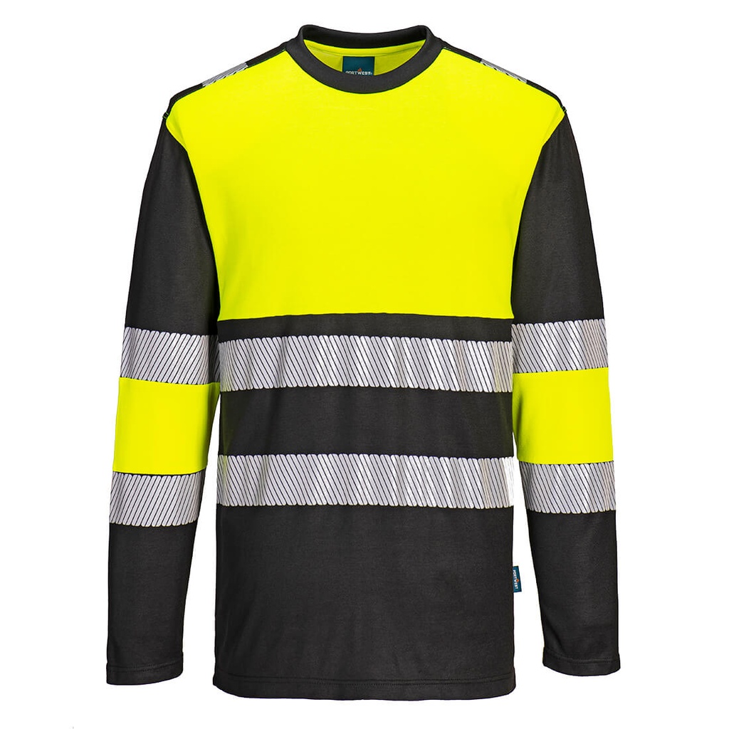 T-shirt manica lunga alta visibilità PW3 Cotton Comfort classe 1 – Giallo/nero