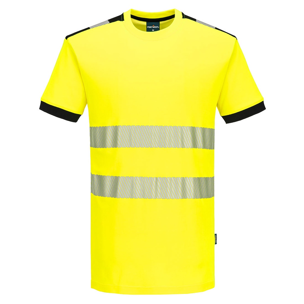 T-shirt manica corta alta visibilità PW3 Cotton Comfort classe 2 – Giallo/nero