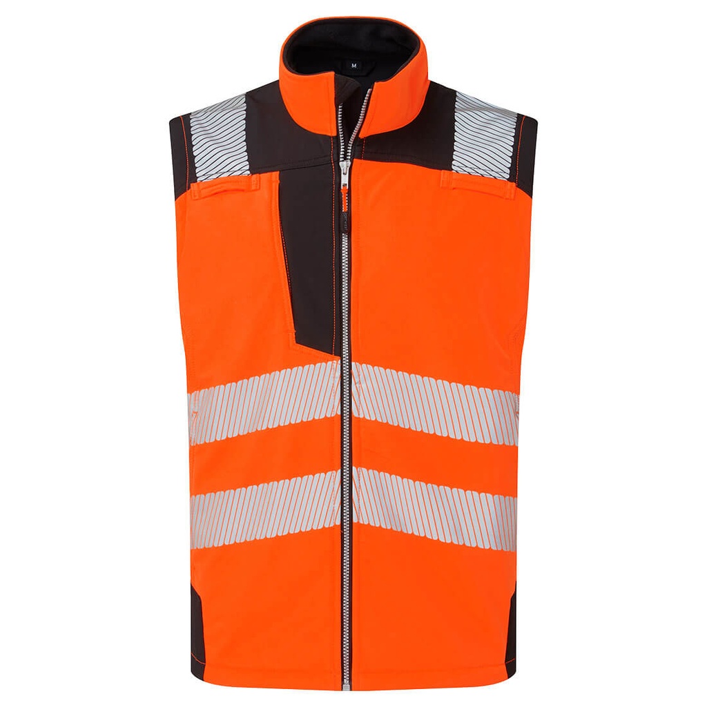 Gilet softshell alta visibilità PW3 (3L) classe 1/2 – Arancione/nero