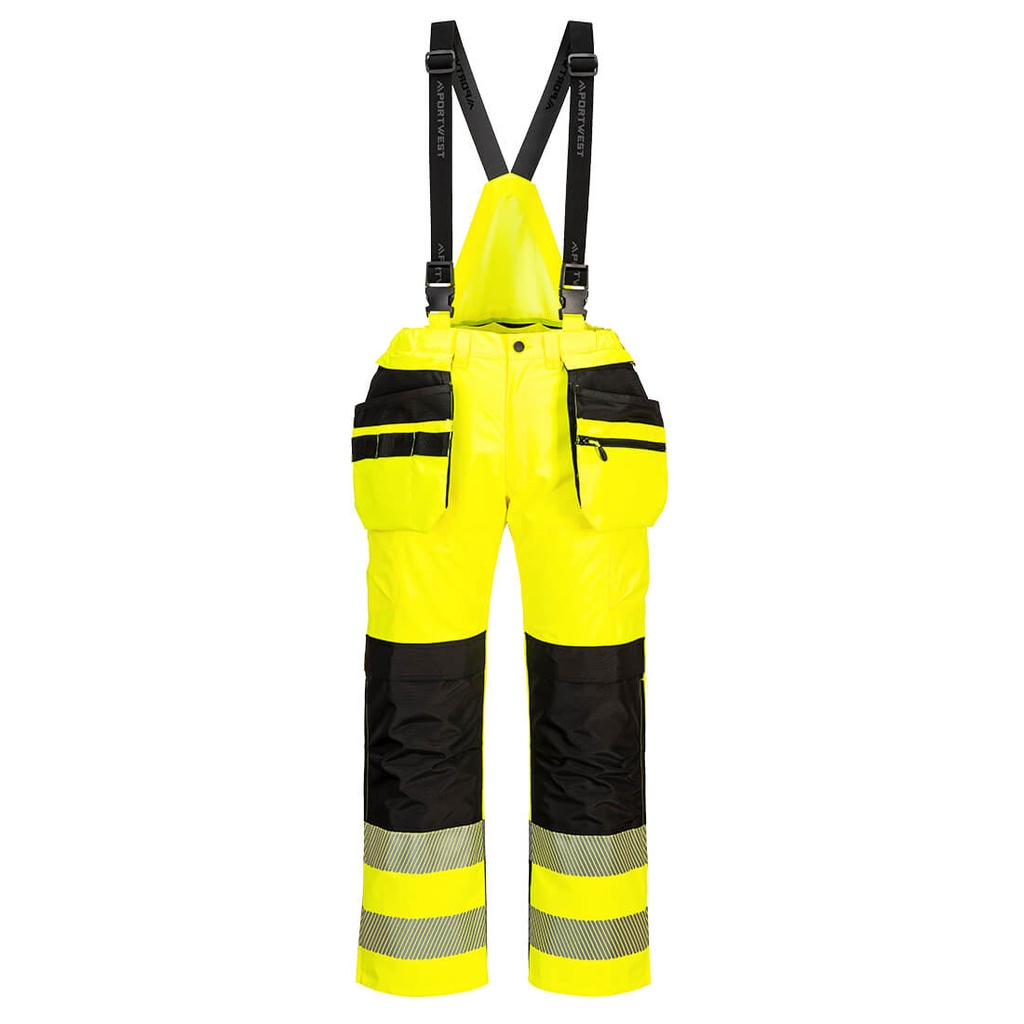 Salopette impermeabile alta visibilità PW3 trasformabile in pantalone classe 2 – Giallo/nero