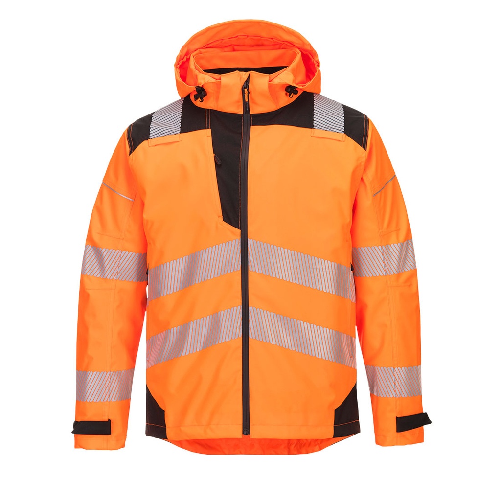 Giacca impermeabile alta visibilità PW3 Extreme classe 2/3 – Arancione/nero