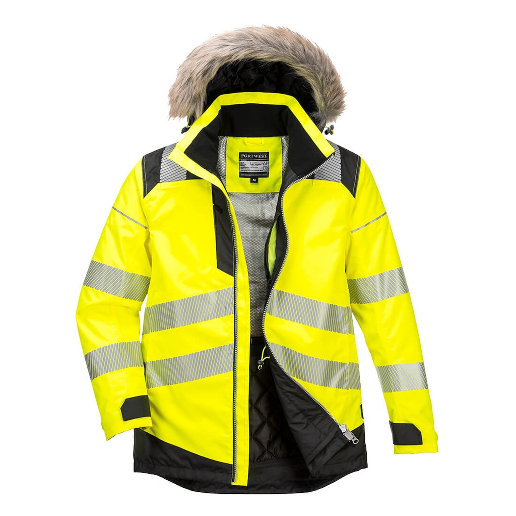 Giacca parka invernale alta visibilità PW3 classe 3 – Giallo/nero