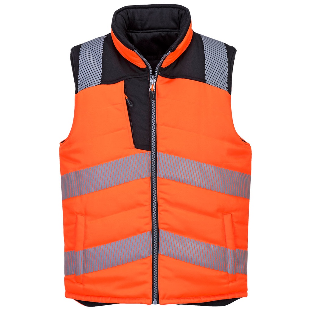 PW3 Gilet imbottito reversibile Hi-Vis – Arancione/nero