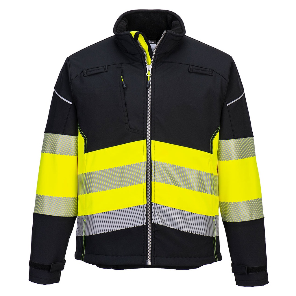 Giacca softshell alta visibilità PW3 (3L) classe 1 – Nero/giallo