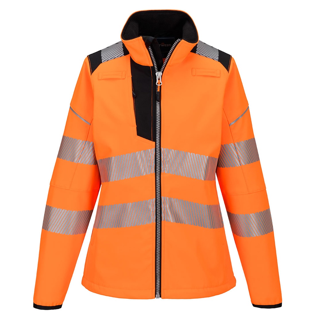 Giacca softshell da donna alta visibilità PW3 (3L) classe 2 – Arancione/nero
