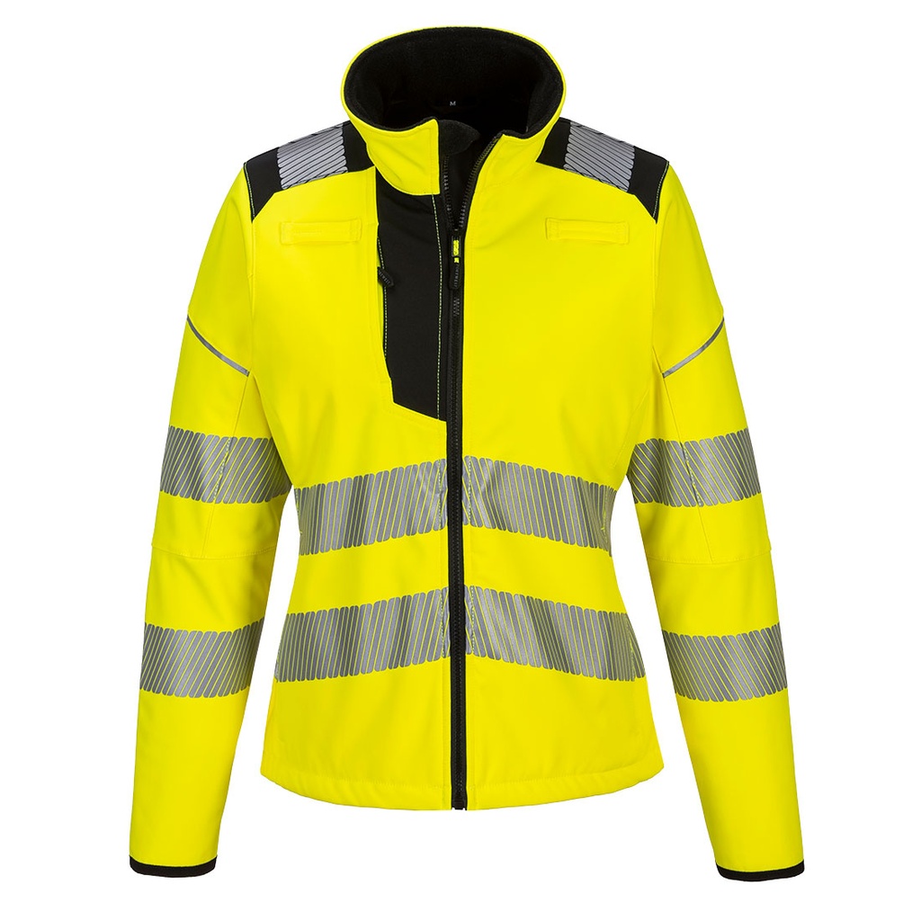 Giacca softshell da donna alta visibilità PW3 (3L) classe 2 – Giallo/nero