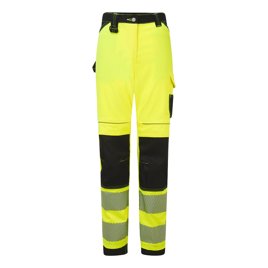 Pantaloni da lavoro elasticizzati da donna alta visibilità PW3 classe 2 – Giallo/nero