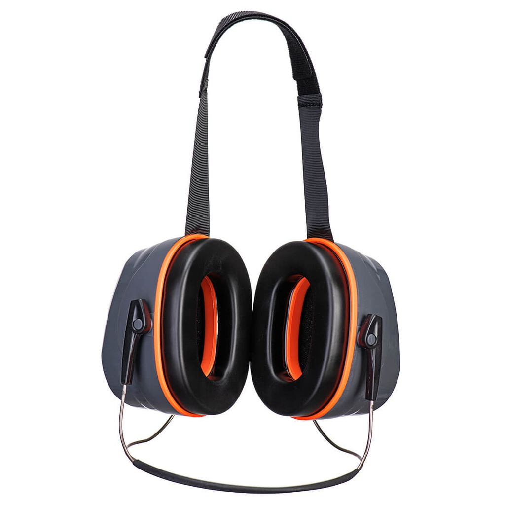 Cuffie antirumore HV Extreme con archetto nucale – Grigio/arancione