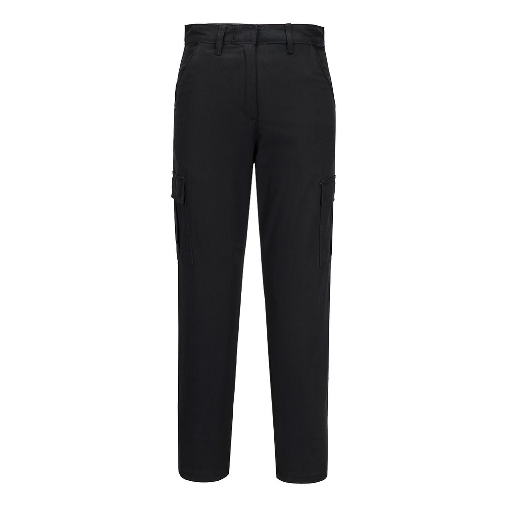Pantaloni cargo elasticizzati da donna – Nero