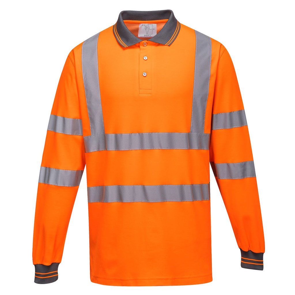 Polo maniche lunghe Cotton Comfort Hi-Vis – Arancione