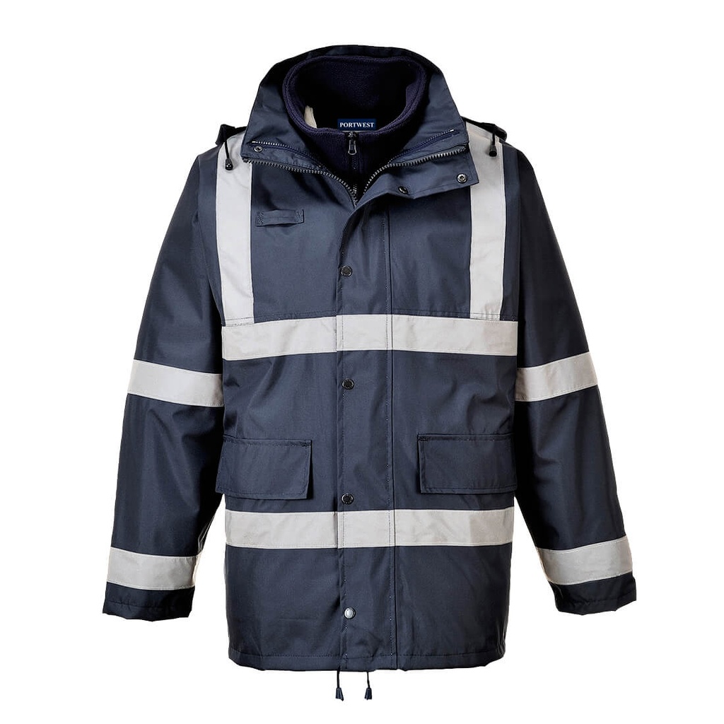 Giacca 3 in 1 impermeabile visibilità migliorata Iona Traffic – Blu navy chiaro