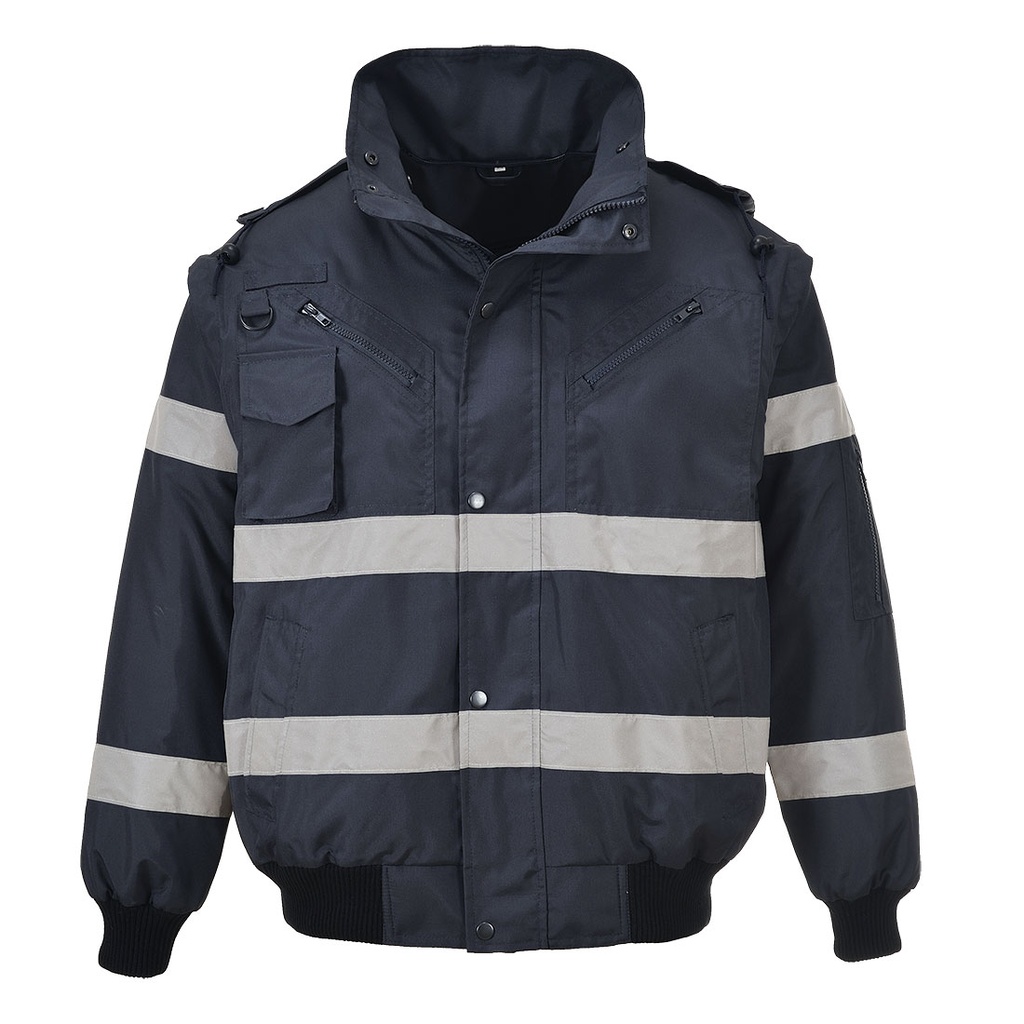 Giubbotto bomber 4 in 1 impermeabile visibilità migliorata Iona – Blu navy (NAR)