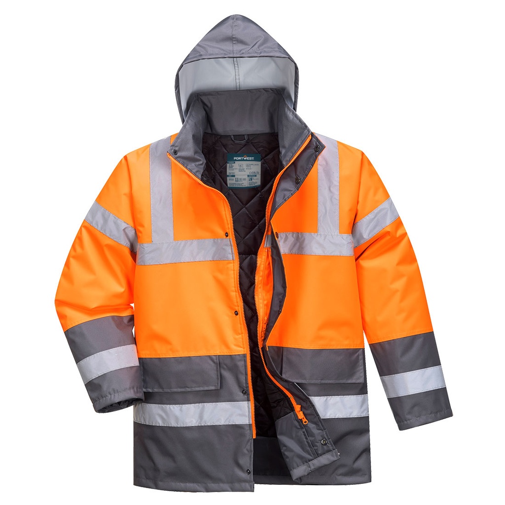 Giacca invernale Traffic alta visibilità bicolore RIS 3279 classe 3 – Arancione/grigio