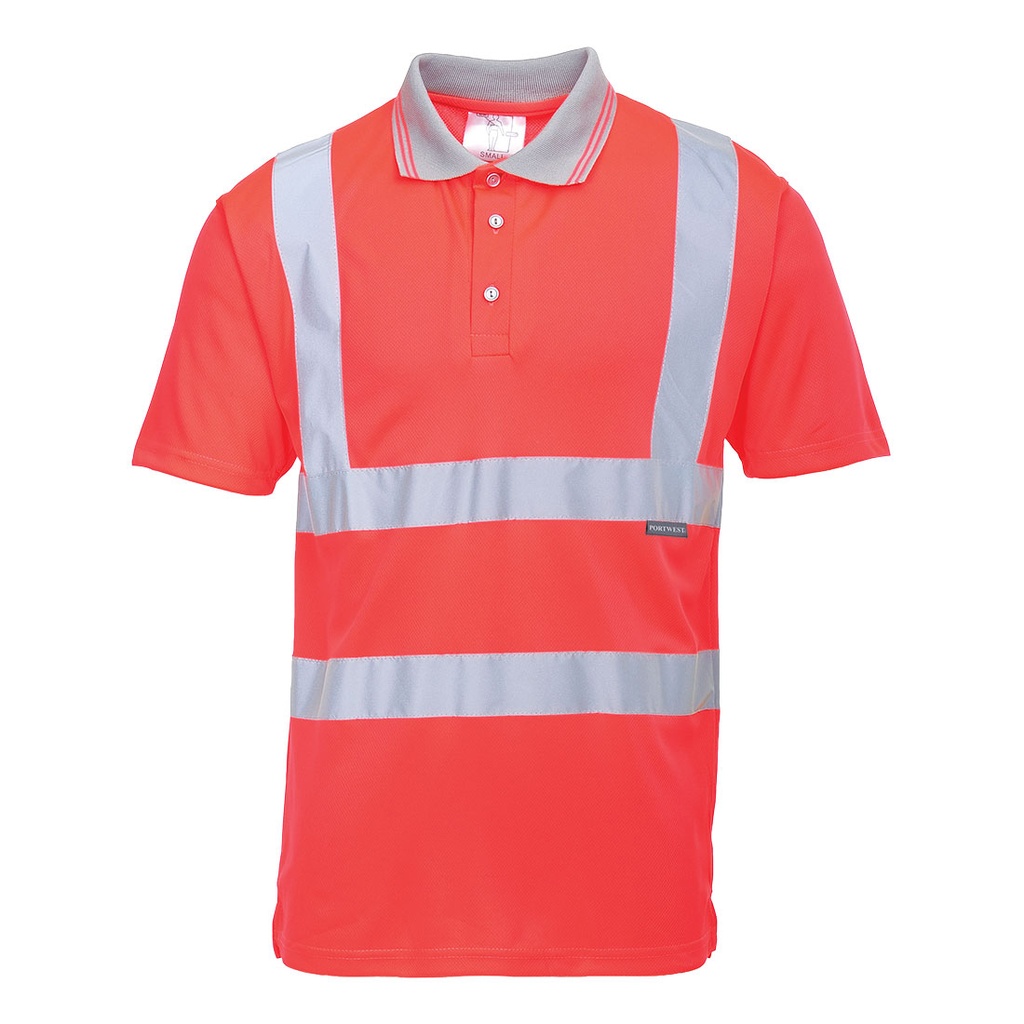 Polo manica corta alta visibilità classe 2 – Rosso