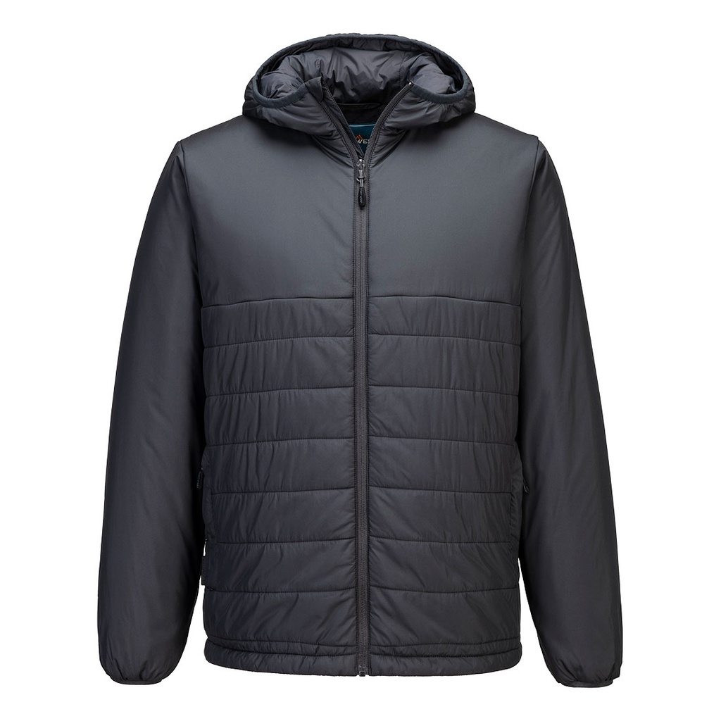 Giacca trapuntata con cappuccio Professional – Grigio metallo