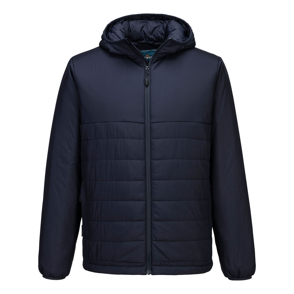 Giacca trapuntata con cappuccio Professional – Blu navy