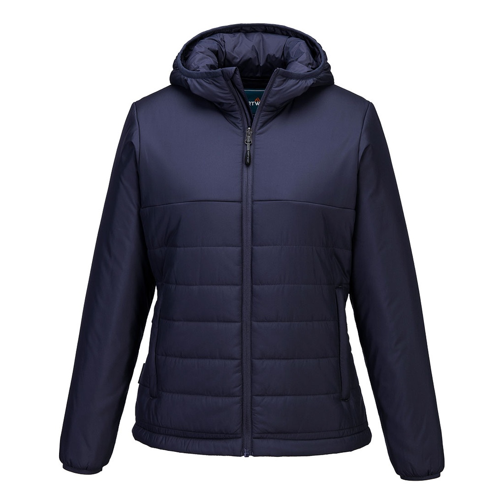 Giacca trapuntata da donna con cappuccio Professional – Blu navy