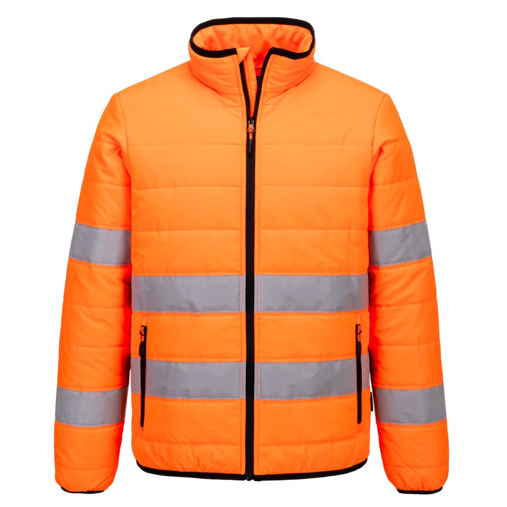 Giacca trapuntata alta visibilità classe 3 – Arancione/nero