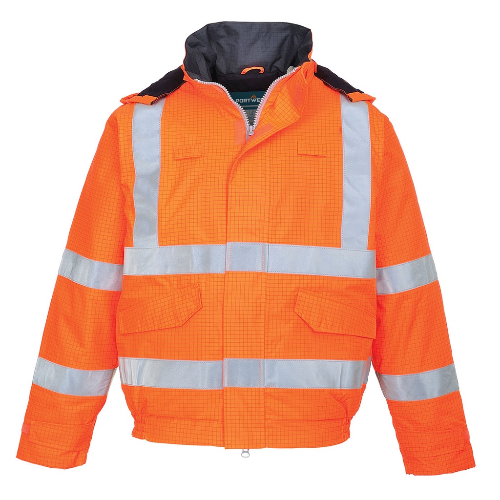 Bomber invernale impermeabile ignifugo alta visibilità Bizflame Rain classe 3 – Arancione