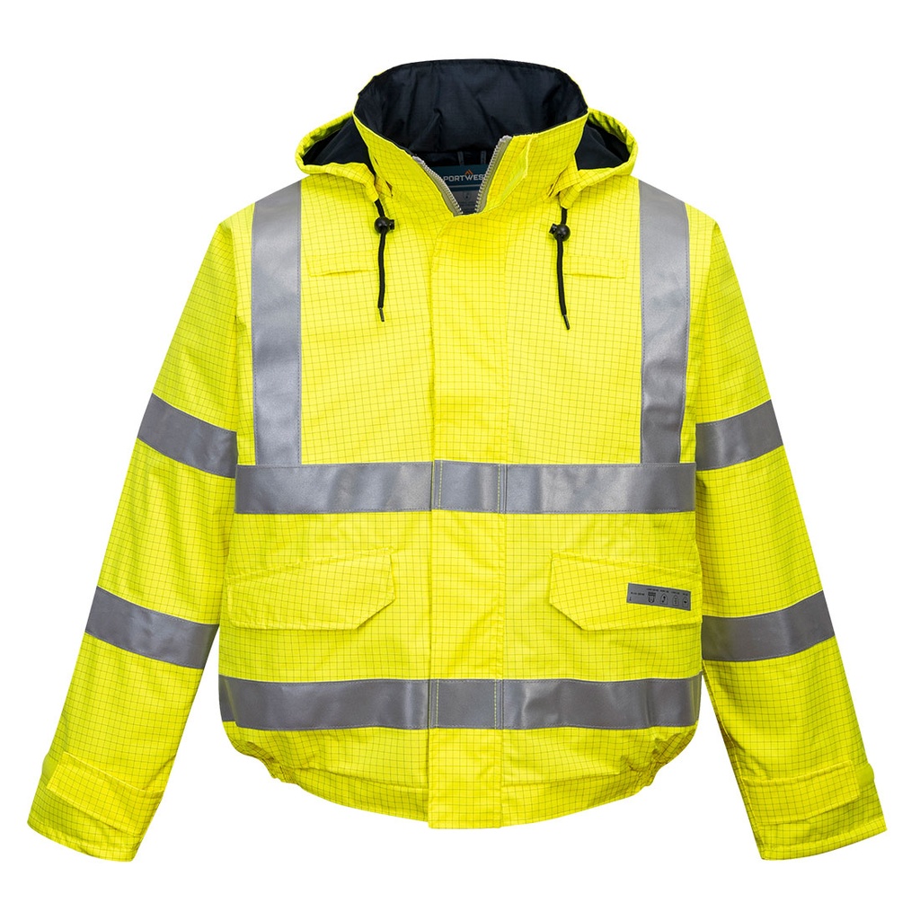 Bomber invernale impermeabile ignifugo alta visibilità Bizflame Rain classe 3 – Giallo