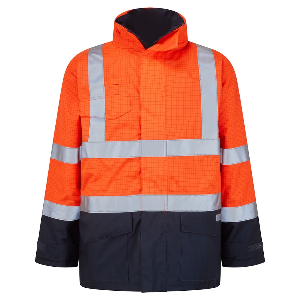 Giacca Bizflame Rain multinorma Hi-Vis – Arancione/blu navy
