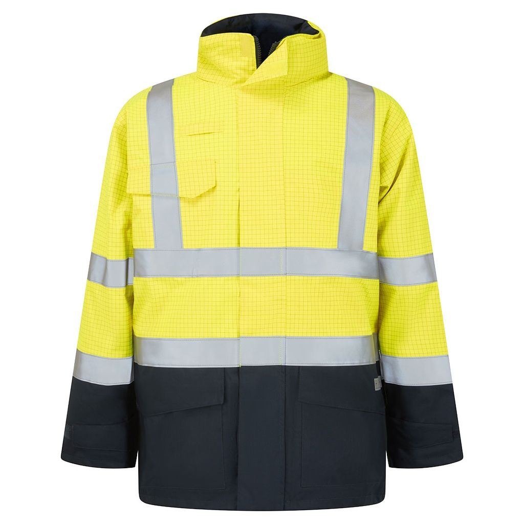 Giacca Bizflame Rain multinorma Hi-Vis – Giallo/blu navy